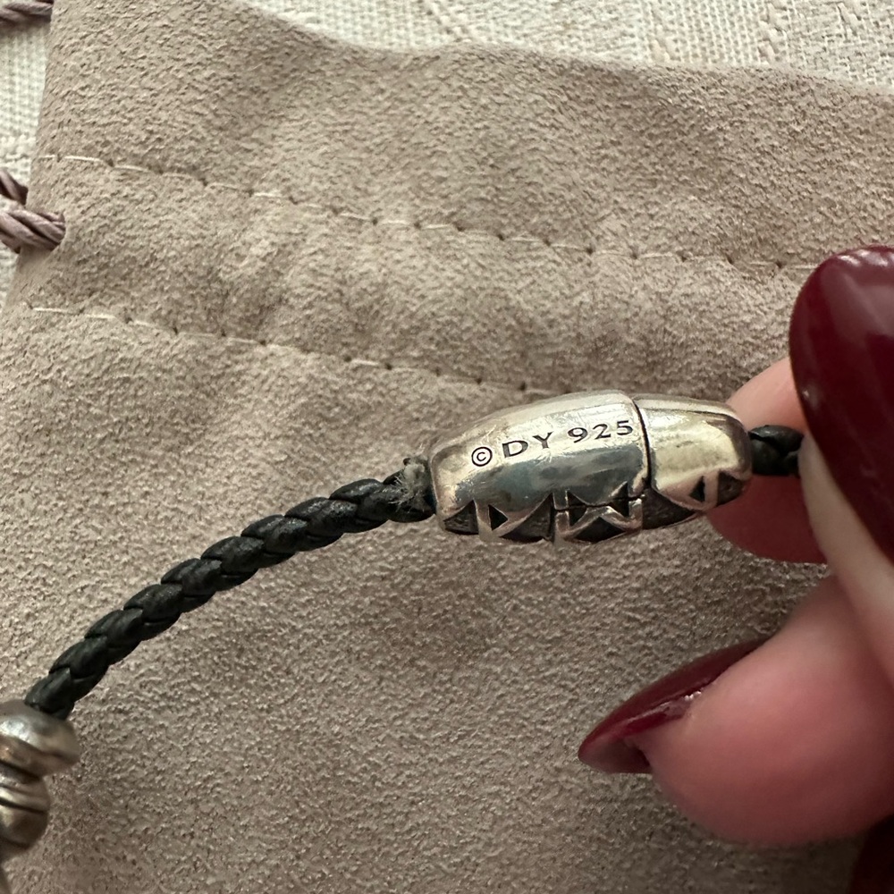 Authentic EUC Small Men’s David Yurman Black and Silver Cable Bracelet - Picture 4 of 7